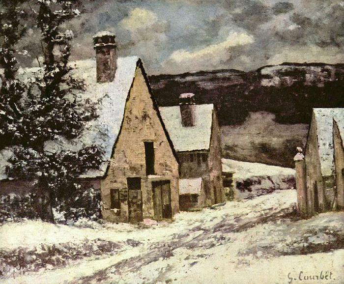 Gustave Courbet Dorfausgang im Winter France oil painting art